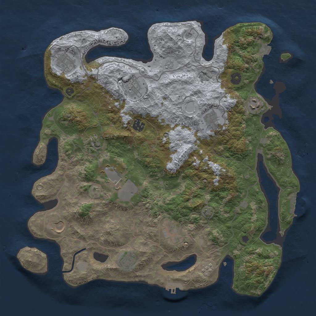 Rust Map: Procedural Map, Size: 4000, Seed: 239857, 19 Monuments