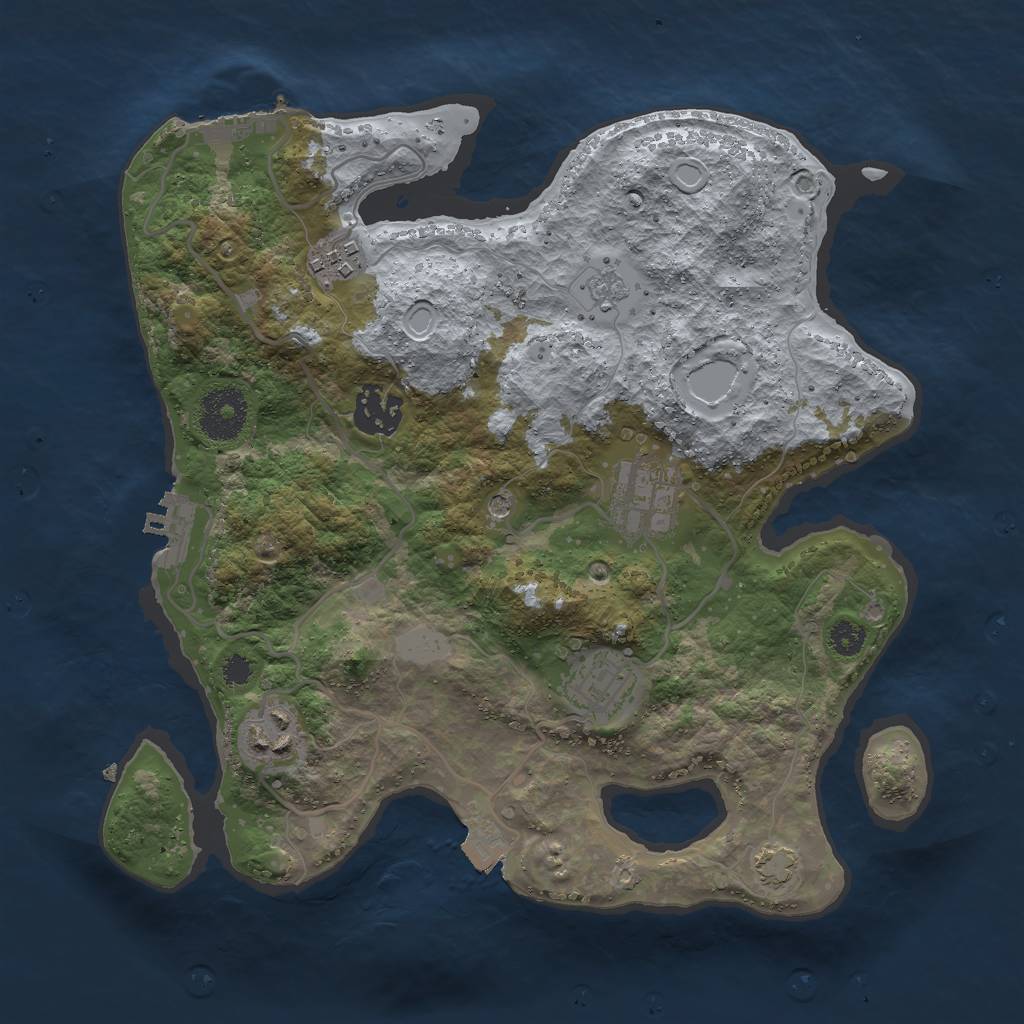 Rust Map: Procedural Map, Size: 3000, Seed: 245352672, 13 Monuments