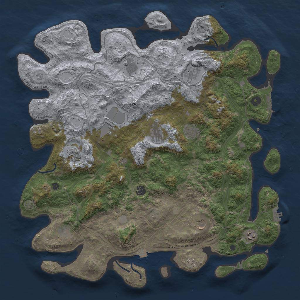 Rust Map: Procedural Map, Size: 4500, Seed: 788624850, 19 Monuments