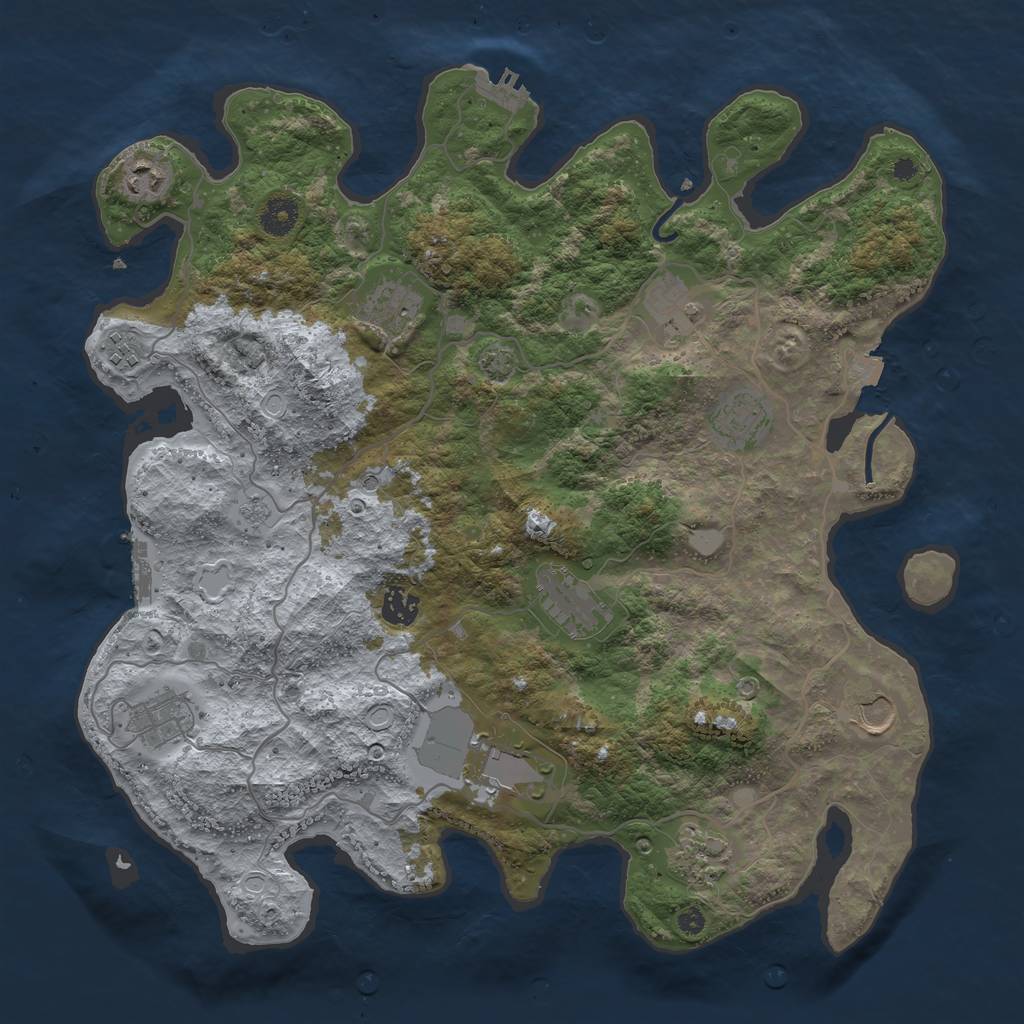 Rust Map: Procedural Map, Size: 4000, Seed: 66497842, 19 Monuments