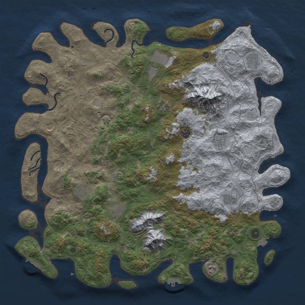 Rust Map: Procedural Map, Size: 5000, Seed: 559927130, 19 Monuments