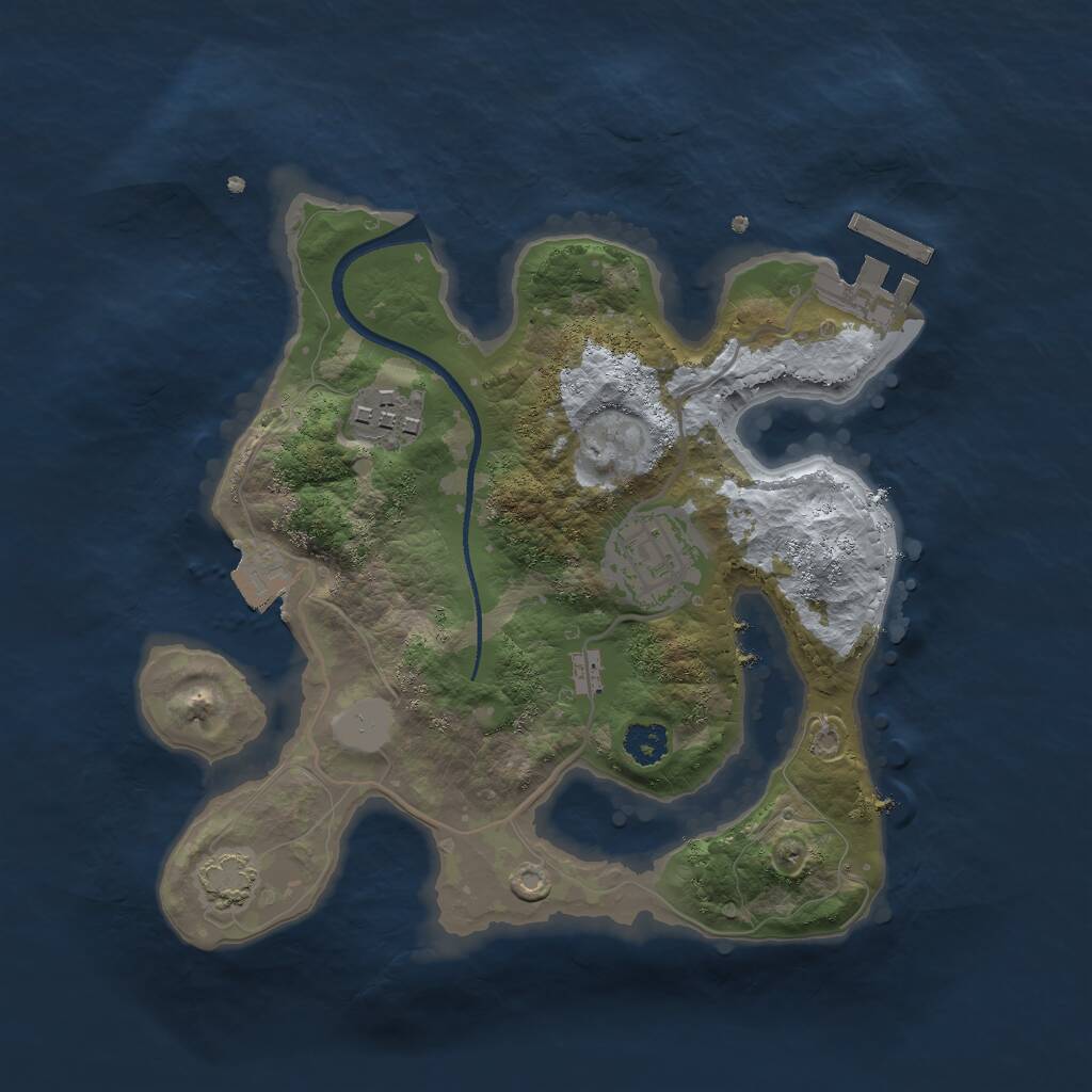 Rust Map: Procedural Map, Size: 2500, Seed: 78946687, 5 Monuments