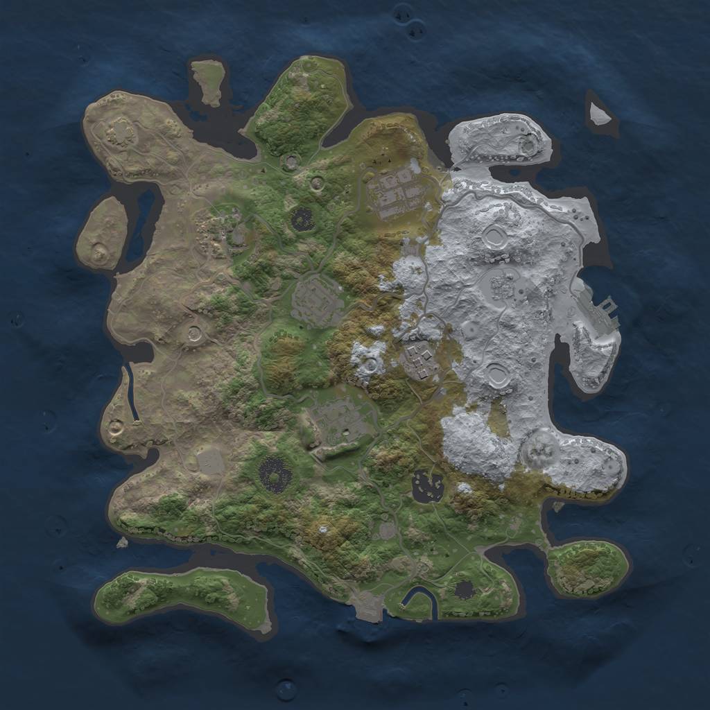 Rust Map: Procedural Map, Size: 3100, Seed: 984415537, 13 Monuments