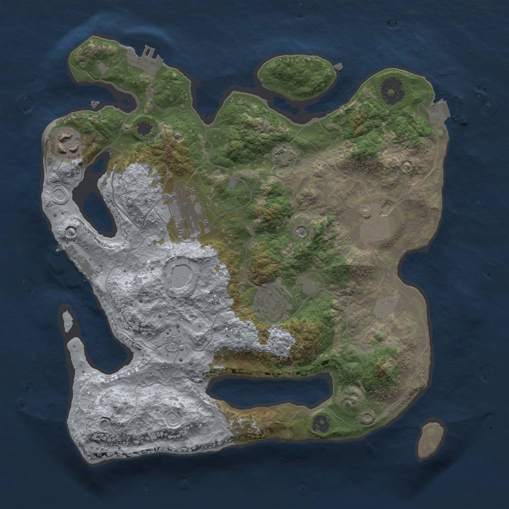 Rust Map: Procedural Map, Size: 3000, Seed: 373427640, 12 Monuments