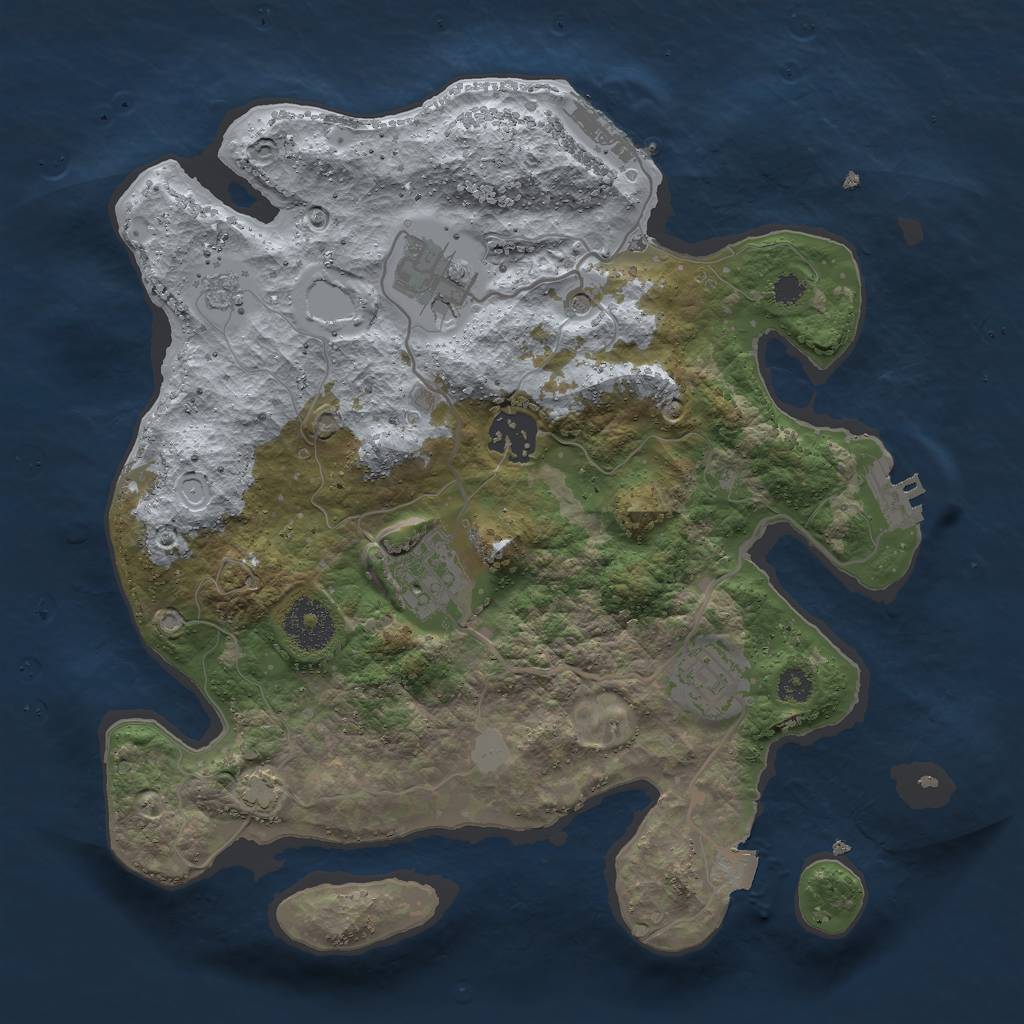 Rust Map: Procedural Map, Size: 3000, Seed: 1760530129, 12 Monuments