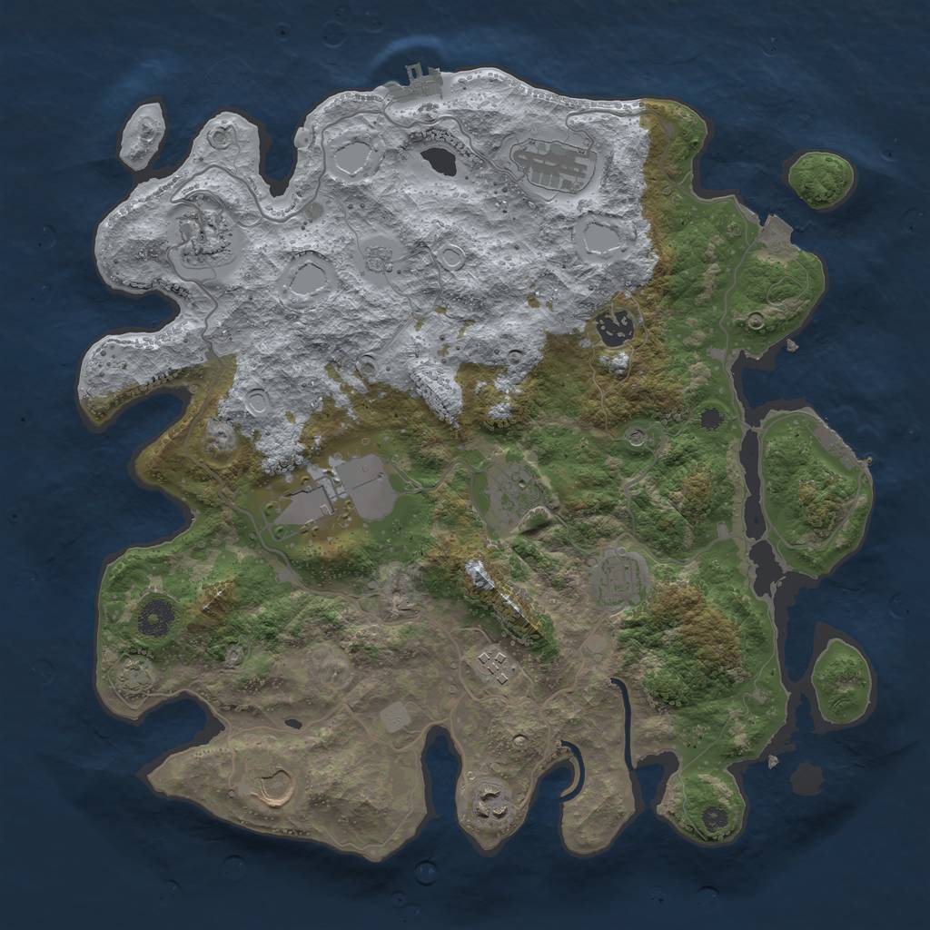 Rust Map: Procedural Map, Size: 3750, Seed: 1556615137, 17 Monuments