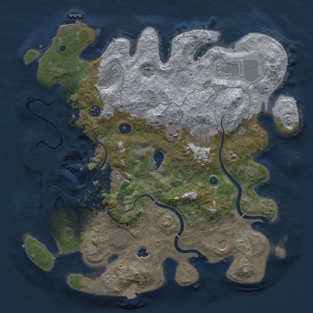 Rust Map: Procedural Map, Size: 4000, Seed: 16052024, 15 Monuments
