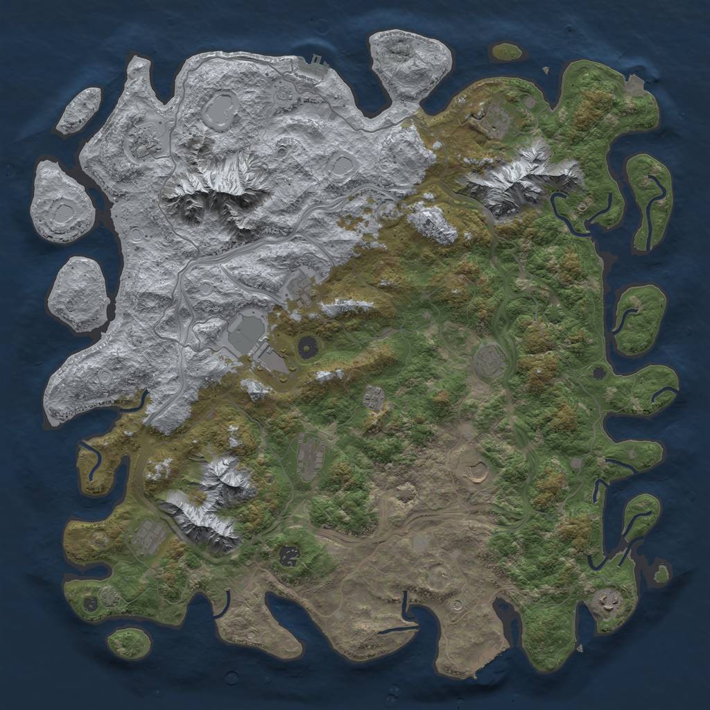 Rust Map: Procedural Map, Size: 5000, Seed: 297831, 19 Monuments