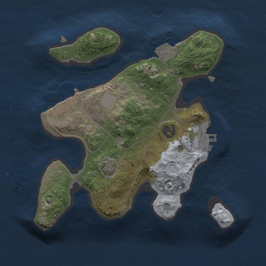 Rust Map: Procedural Map, Size: 2000, Seed: 9748650, 6 Monuments