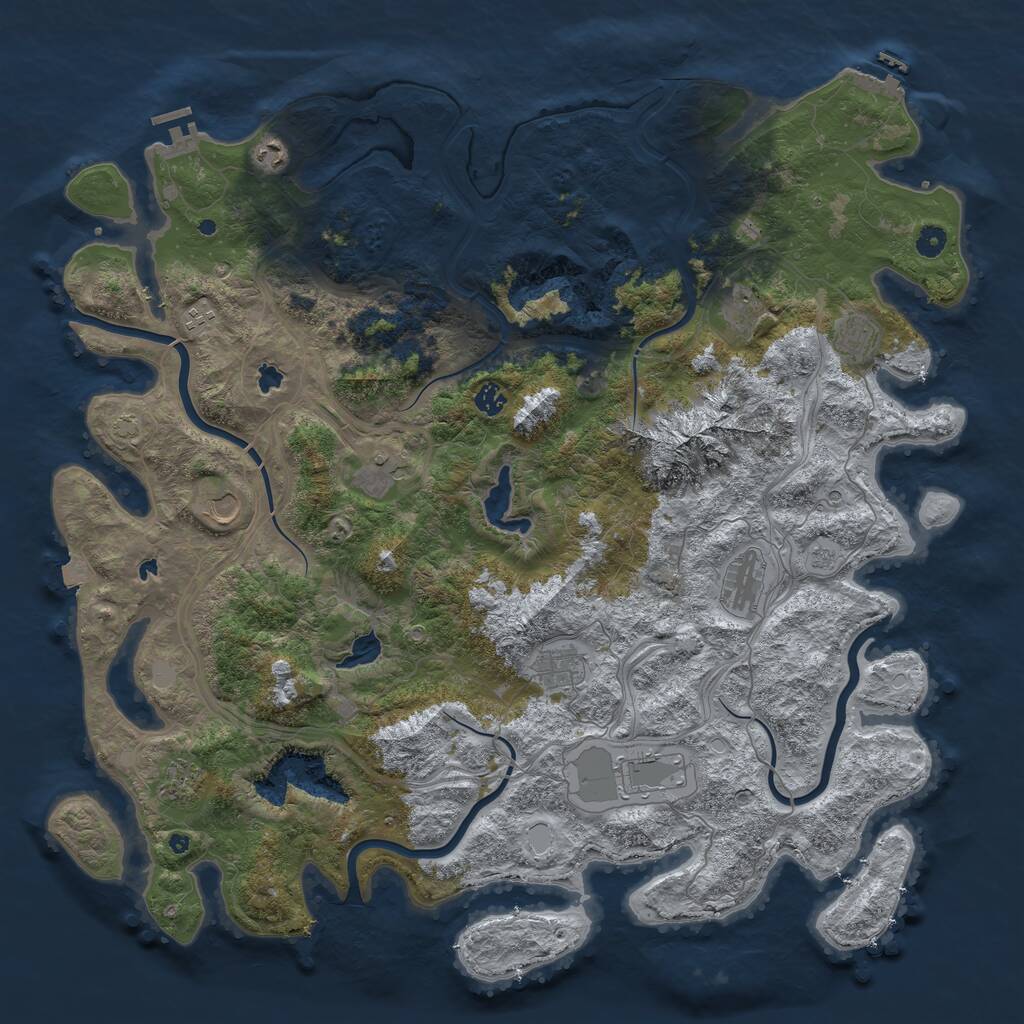 Rust Map: Procedural Map, Size: 5000, Seed: 1436536766, 17 Monuments