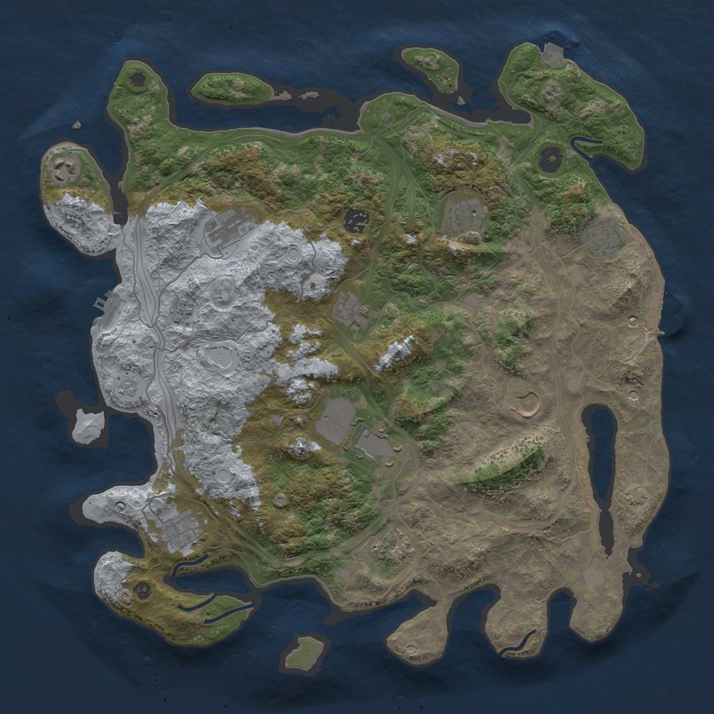 Rust Map: Procedural Map, Size: 4250, Seed: 24142, 19 Monuments