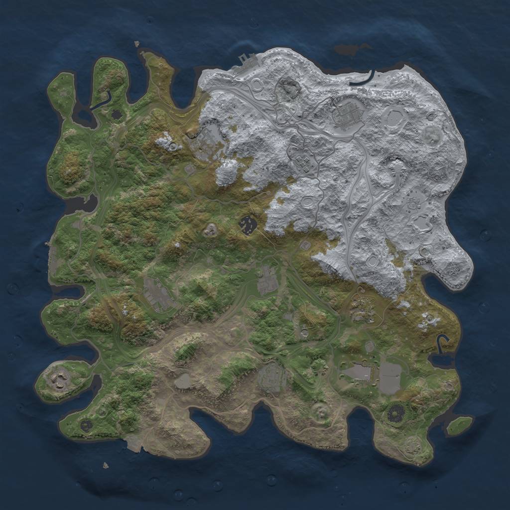 Rust Map: Procedural Map, Size: 4250, Seed: 443889163, 18 Monuments