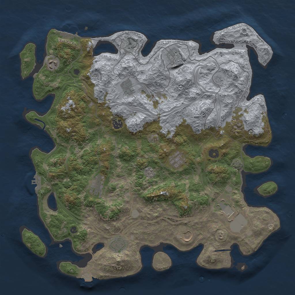Rust Map: Procedural Map, Size: 4350, Seed: 16052024, 19 Monuments