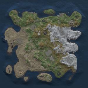 Thumbnail Rust Map: Procedural Map, Size: 3500, Seed: 1644778344, 17 Monuments