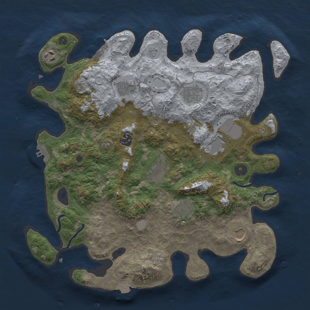 Rust Map: Procedural Map, Size: 3750, Seed: 16052024, 17 Monuments