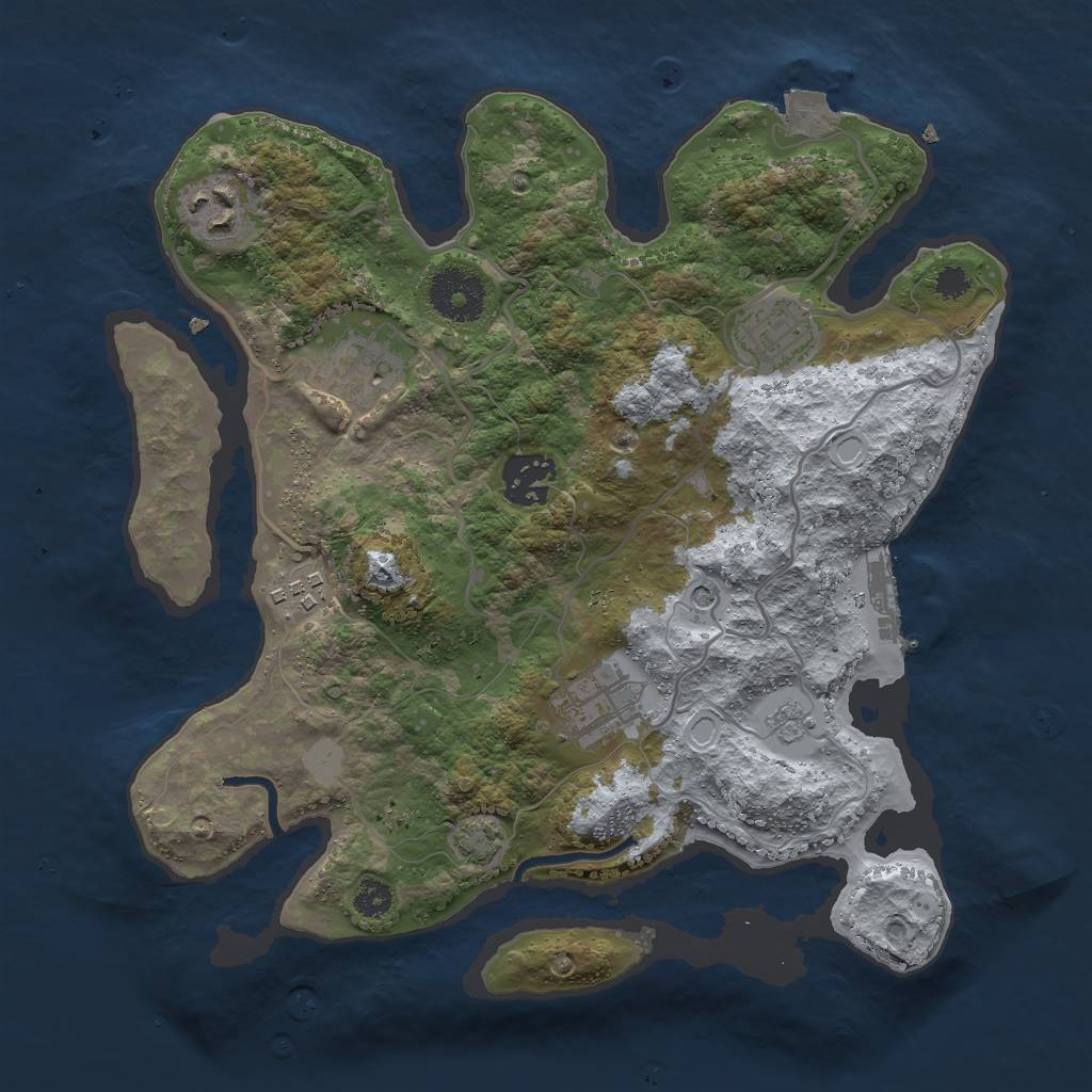 Rust Map: Procedural Map, Size: 3000, Seed: 58856, 13 Monuments