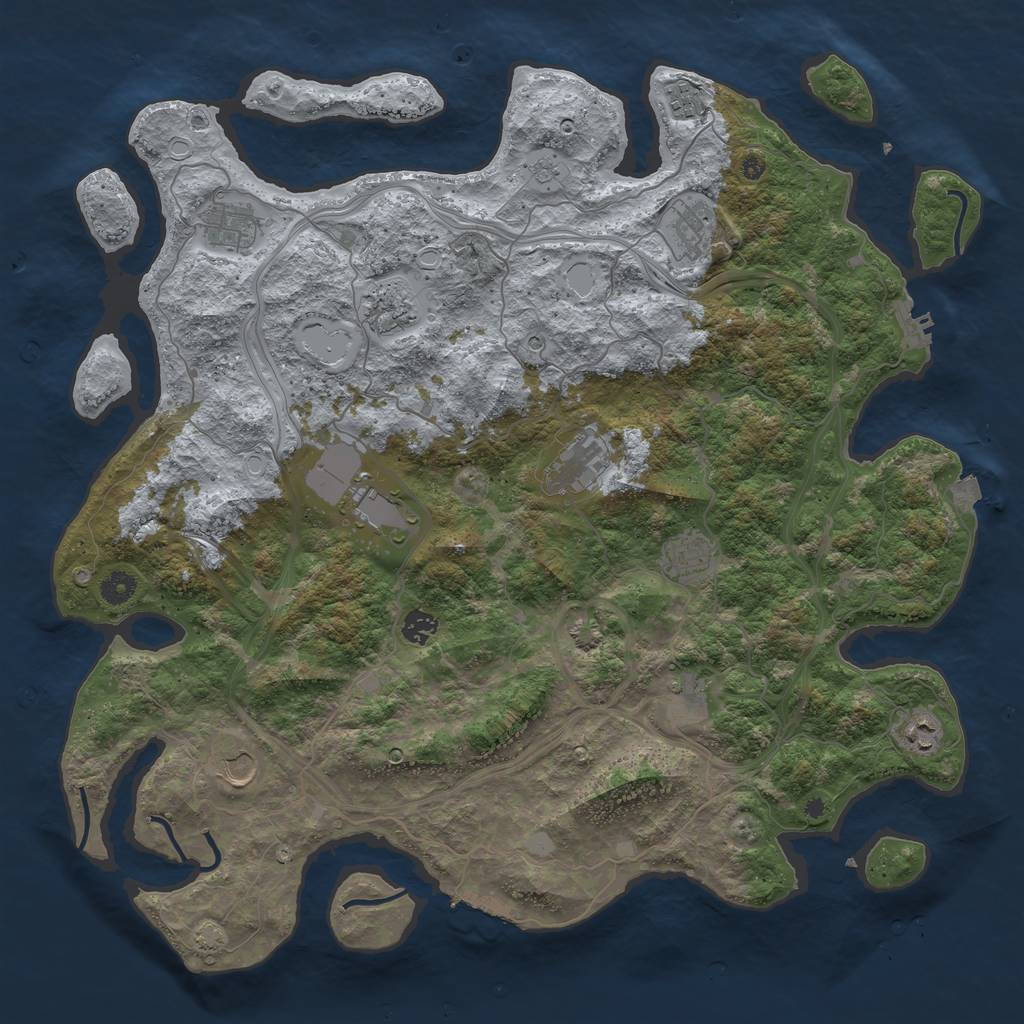 Rust Map: Procedural Map, Size: 4500, Seed: 456003383, 19 Monuments