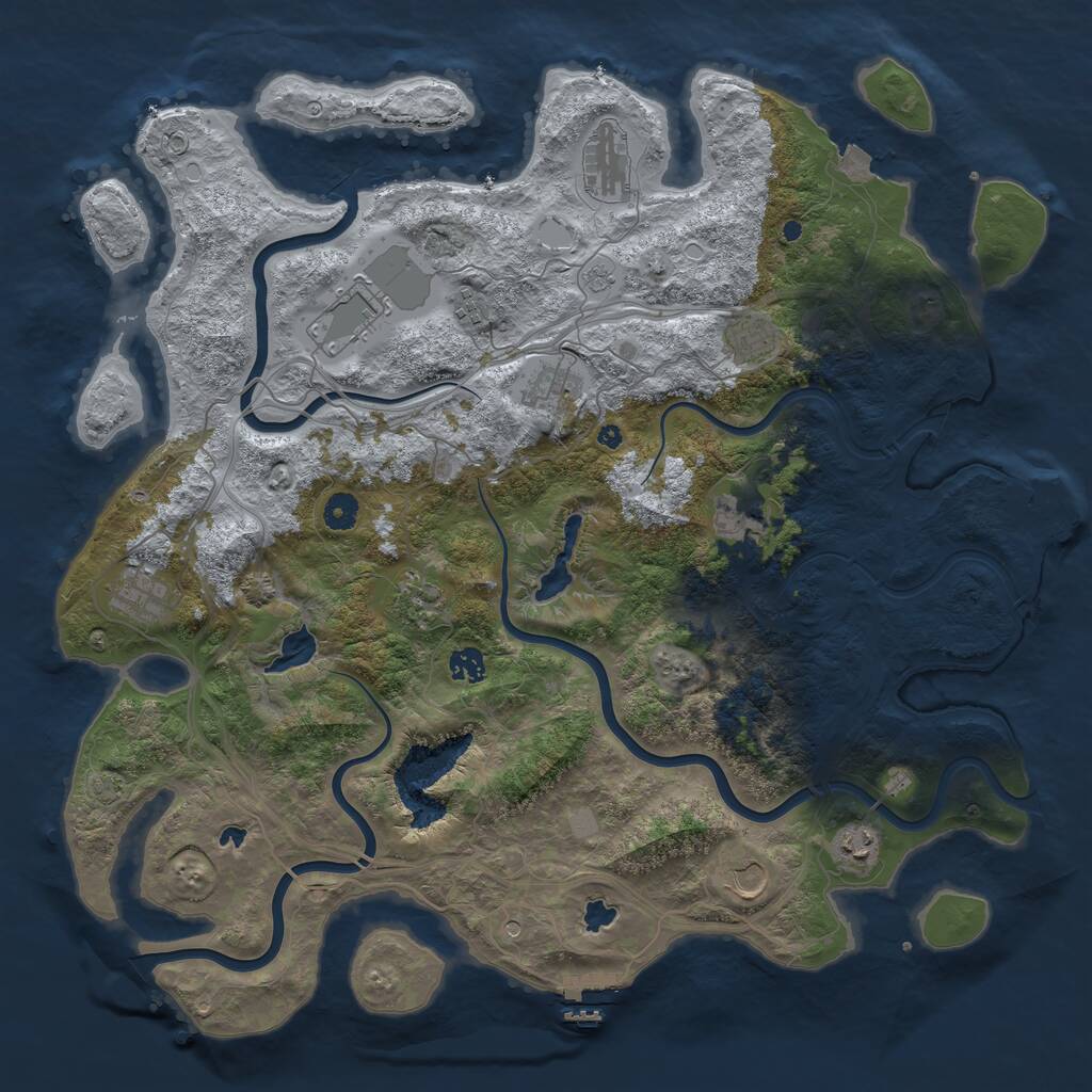 Rust Map: Procedural Map, Size: 4500, Seed: 456003383, 17 Monuments