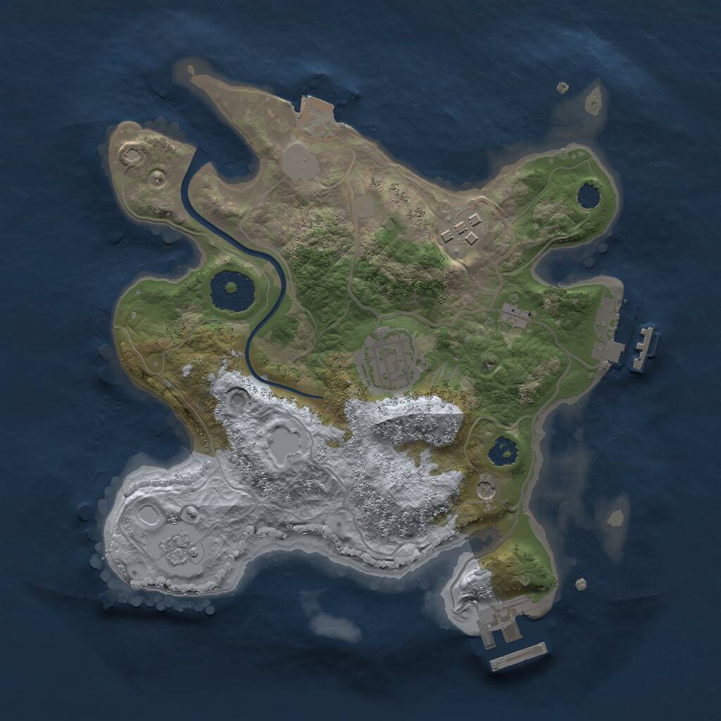 Rust Map: Procedural Map, Size: 2500, Seed: 944, 7 Monuments