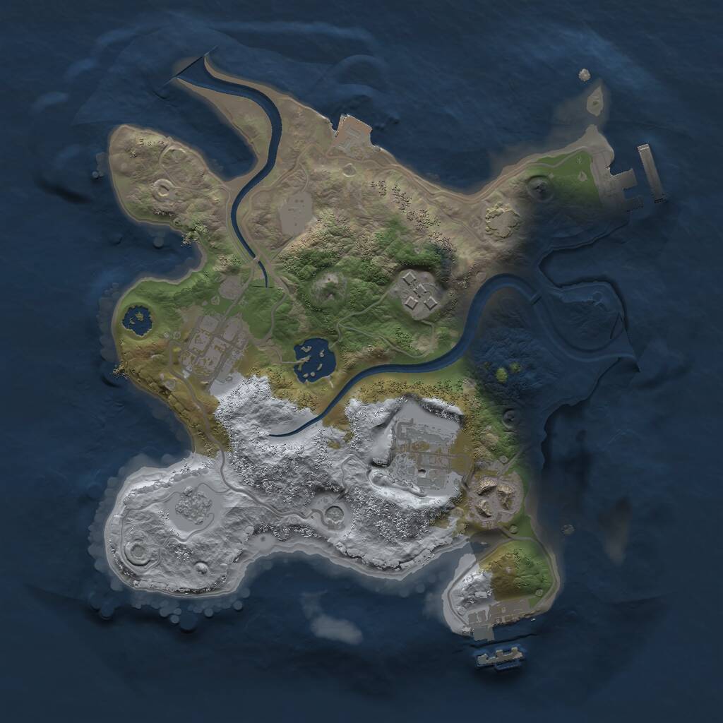 Rust Map: Procedural Map, Size: 2500, Seed: 944, 11 Monuments