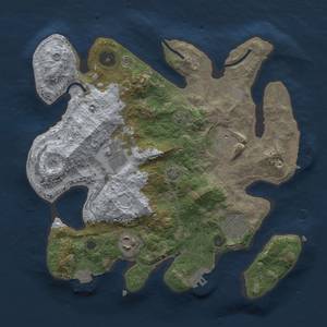 Thumbnail Rust Map: Procedural Map, Size: 3000, Seed: 1921560738, 11 Monuments