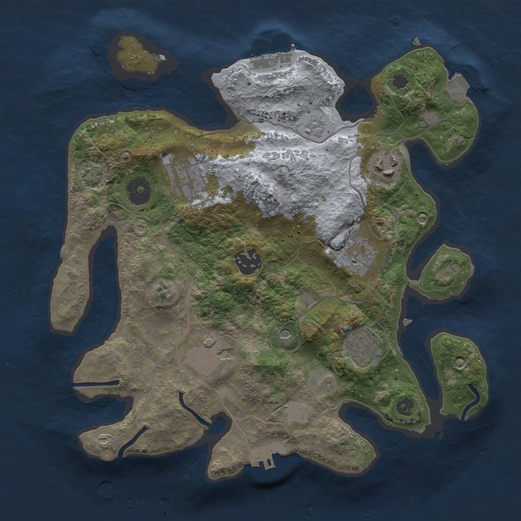 Rust Map: Procedural Map, Size: 3000, Seed: 7218564, 14 Monuments