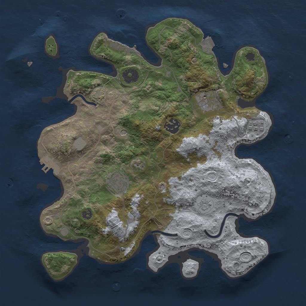 Rust Map: Procedural Map, Size: 3000, Seed: 5409648, 12 Monuments
