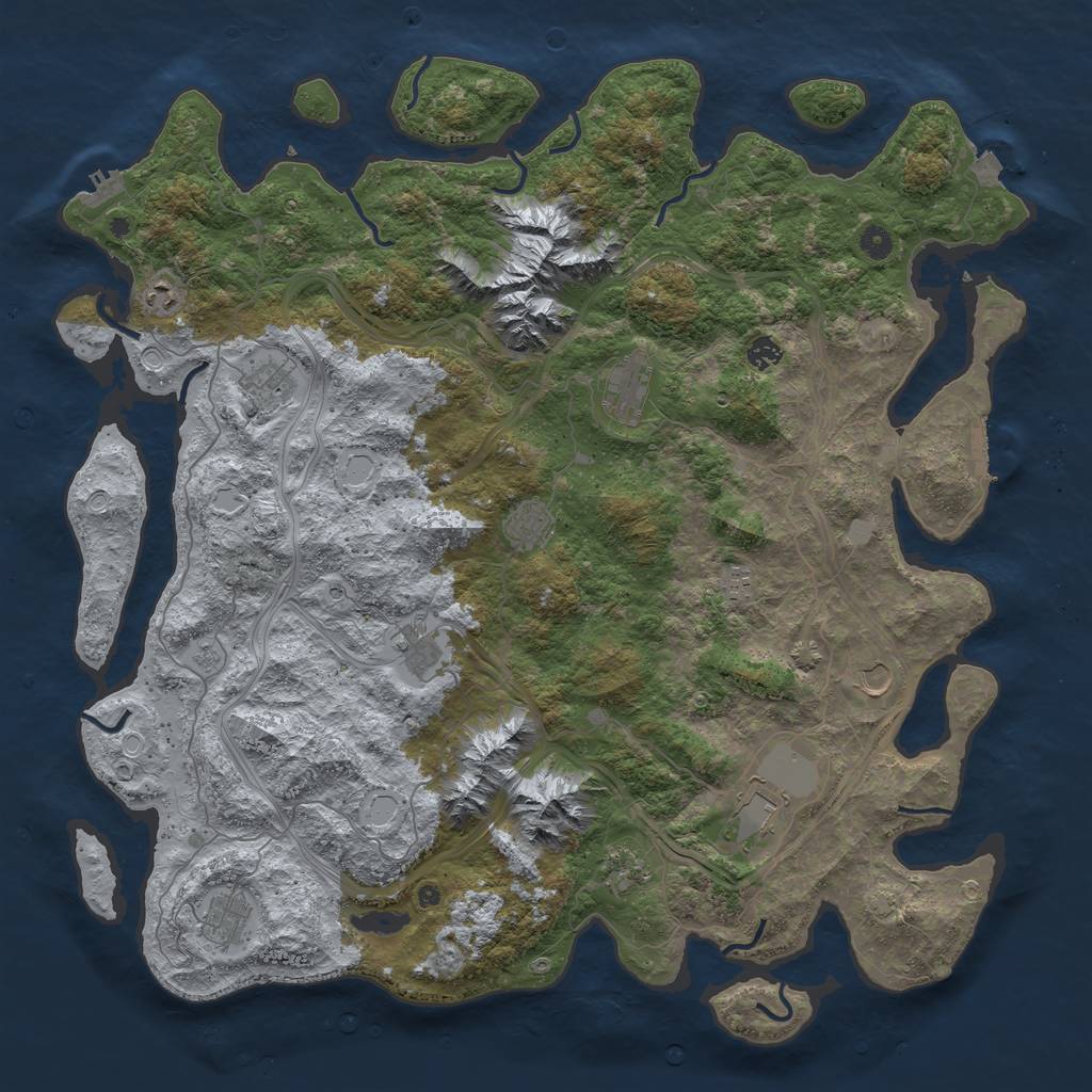 Rust Map: Procedural Map, Size: 5000, Seed: 989737613, 19 Monuments