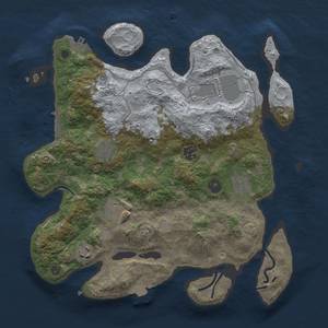 Thumbnail Rust Map: Procedural Map, Size: 3500, Seed: 1339614590, 14 Monuments