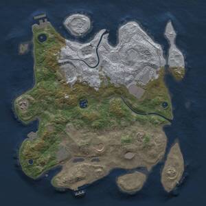 Thumbnail Rust Map: Procedural Map, Size: 3500, Seed: 1339614590, 13 Monuments