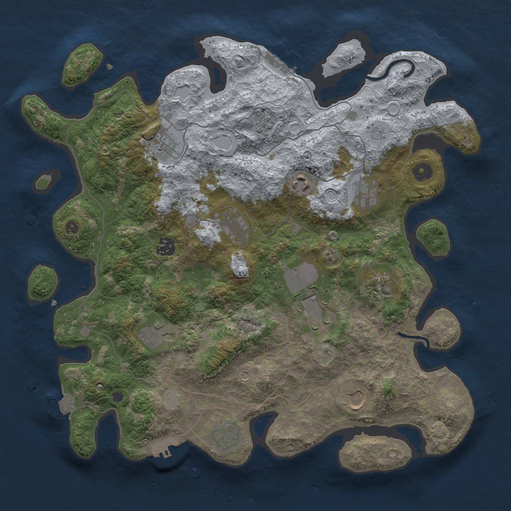 Rust Map: Procedural Map, Size: 4000, Seed: 386758125, 19 Monuments