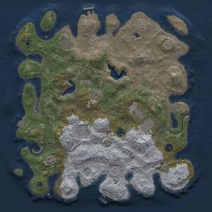 Thumbnail Rust Map: Procedural Map, Size: 4000, Seed: 12801070, 13 Monuments