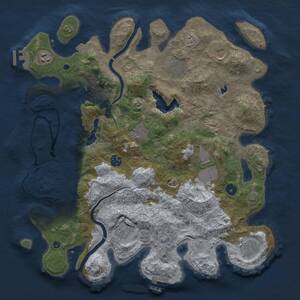 Thumbnail Rust Map: Procedural Map, Size: 4000, Seed: 12801070, 16 Monuments