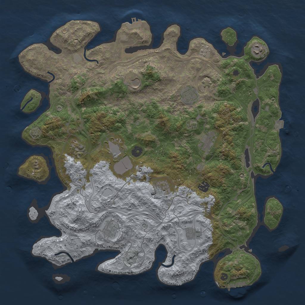 Rust Map: Procedural Map, Size: 4250, Seed: 967461646, 19 Monuments