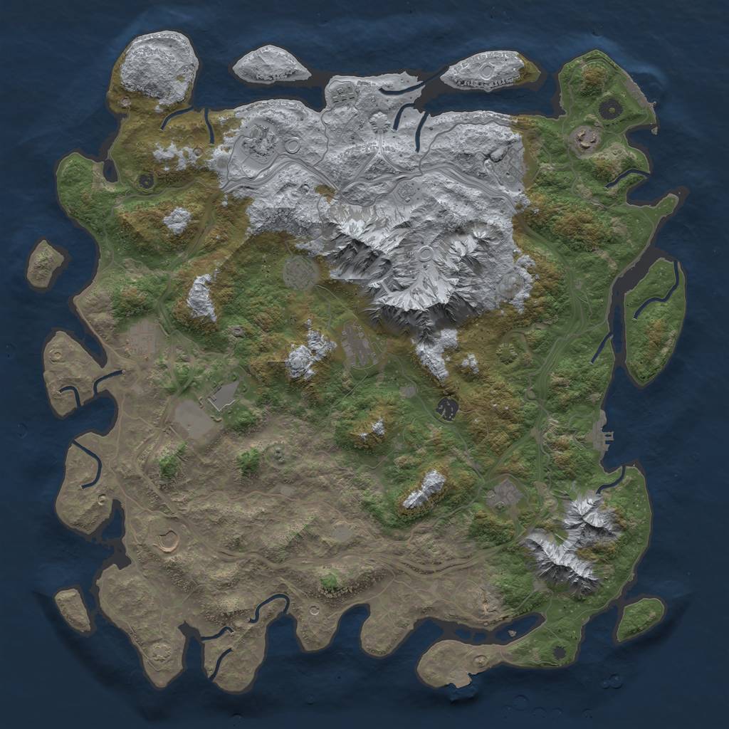 Rust Map: Procedural Map, Size: 5000, Seed: 841472204, 19 Monuments