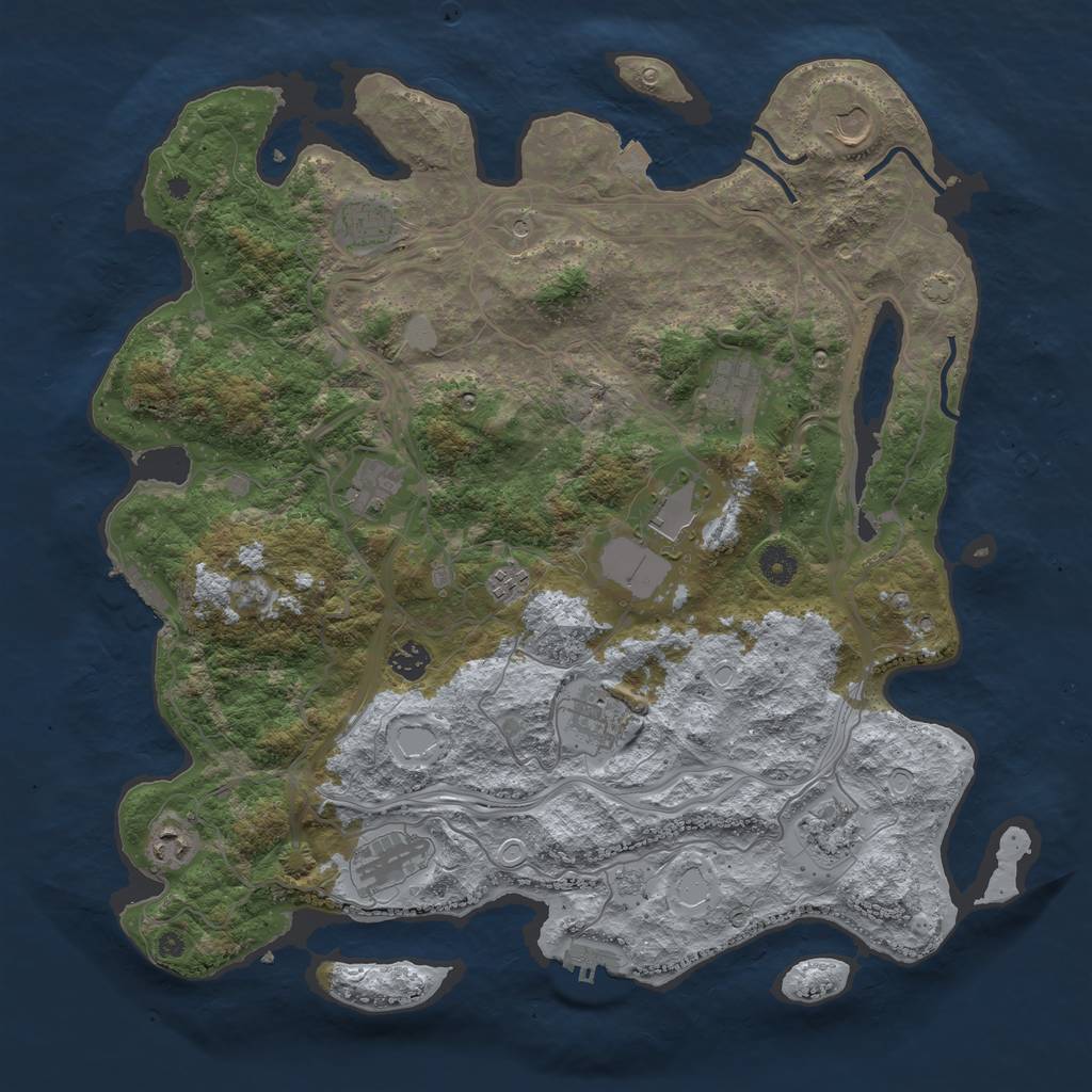 Rust Map: Procedural Map, Size: 4250, Seed: 1422197850, 19 Monuments