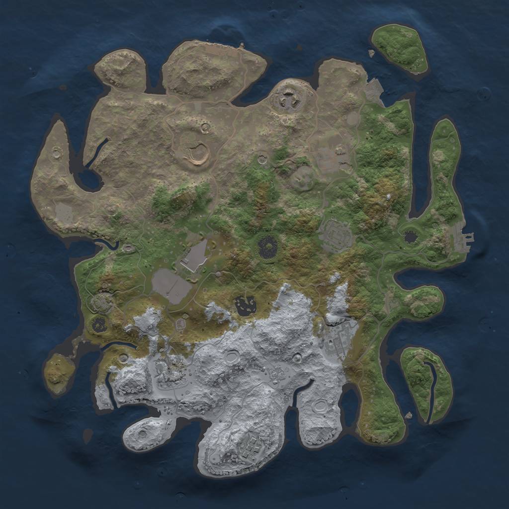 Rust Map: Procedural Map, Size: 3500, Seed: 426943938, 17 Monuments