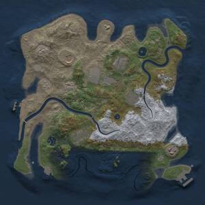 Thumbnail Rust Map: Procedural Map, Size: 3500, Seed: 436986550, 14 Monuments