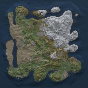 Thumbnail Rust Map: Procedural Map, Size: 3500, Seed: 1864795053, 17 Monuments