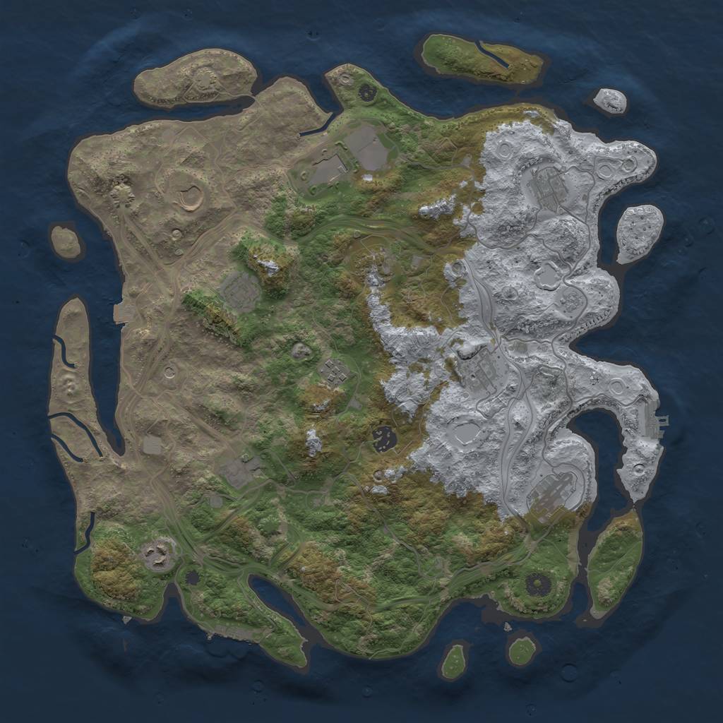 Rust Map: Procedural Map, Size: 4250, Seed: 1224259541, 19 Monuments