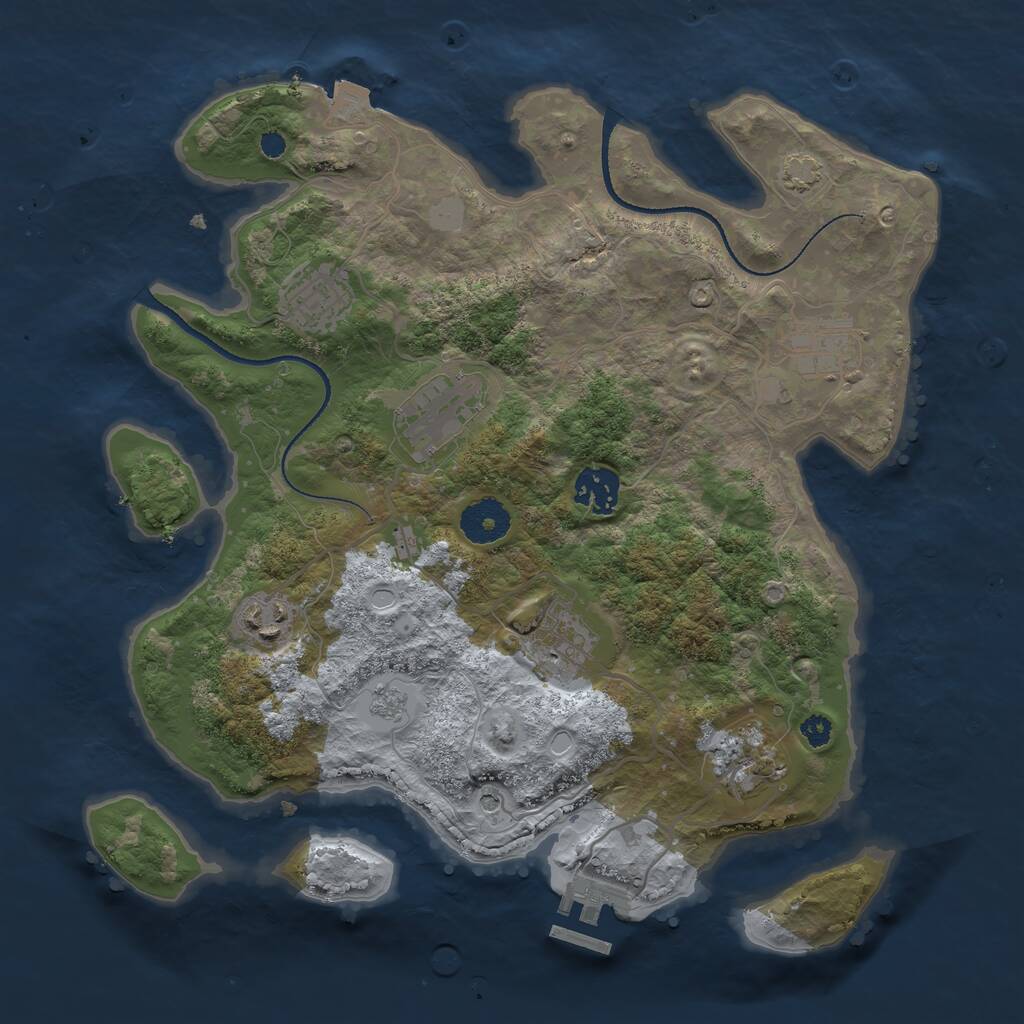 Rust Map: Procedural Map, Size: 3300, Seed: 1607441247, 12 Monuments