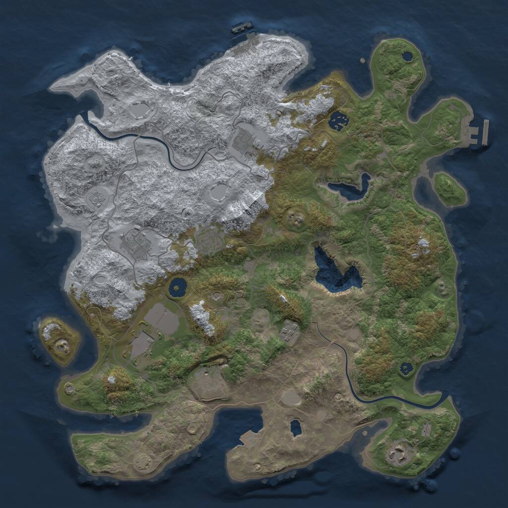 Rust Map: Procedural Map, Size: 4000, Seed: 544688575, 14 Monuments