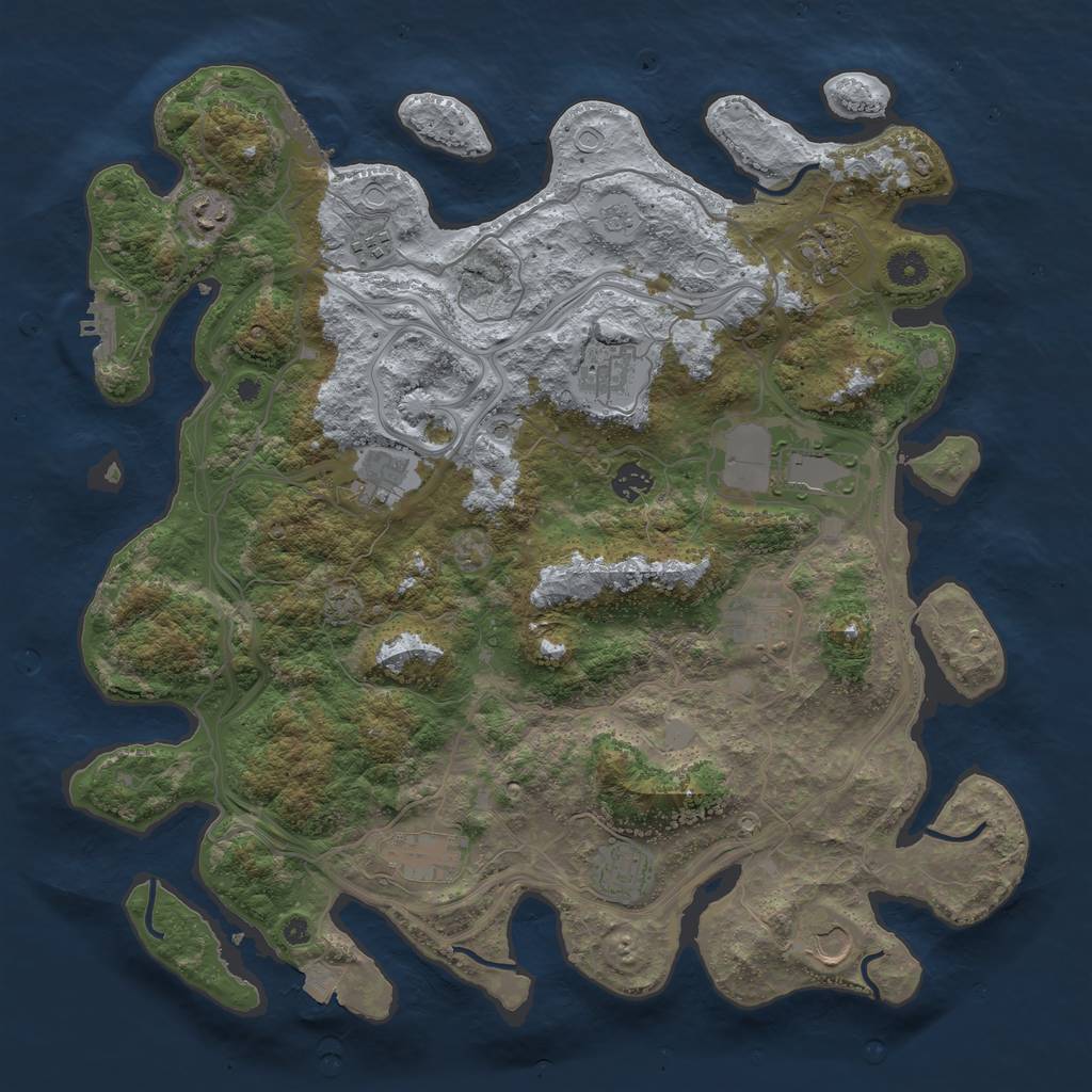 Rust Map: Procedural Map, Size: 4250, Seed: 1272454774, 19 Monuments