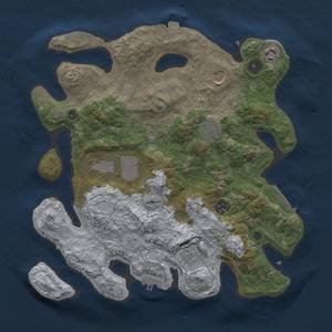 Thumbnail Rust Map: Procedural Map, Size: 3500, Seed: 2060188942, 14 Monuments