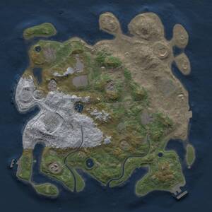 Thumbnail Rust Map: Procedural Map, Size: 3700, Seed: 6659125, 15 Monuments