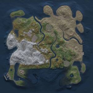 Thumbnail Rust Map: Procedural Map, Size: 3700, Seed: 6659125, 15 Monuments
