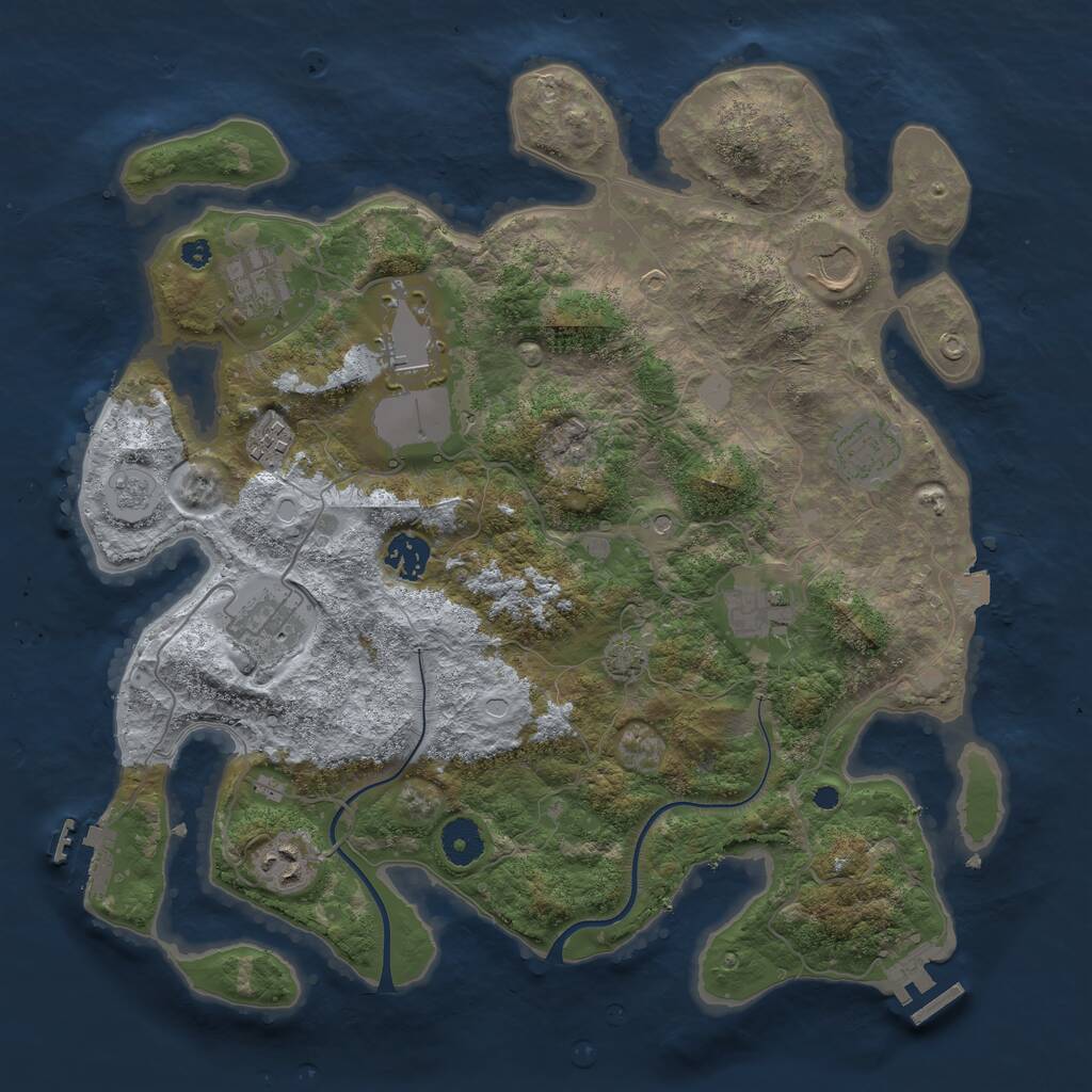 Rust Map: Procedural Map, Size: 3700, Seed: 6659125, 15 Monuments