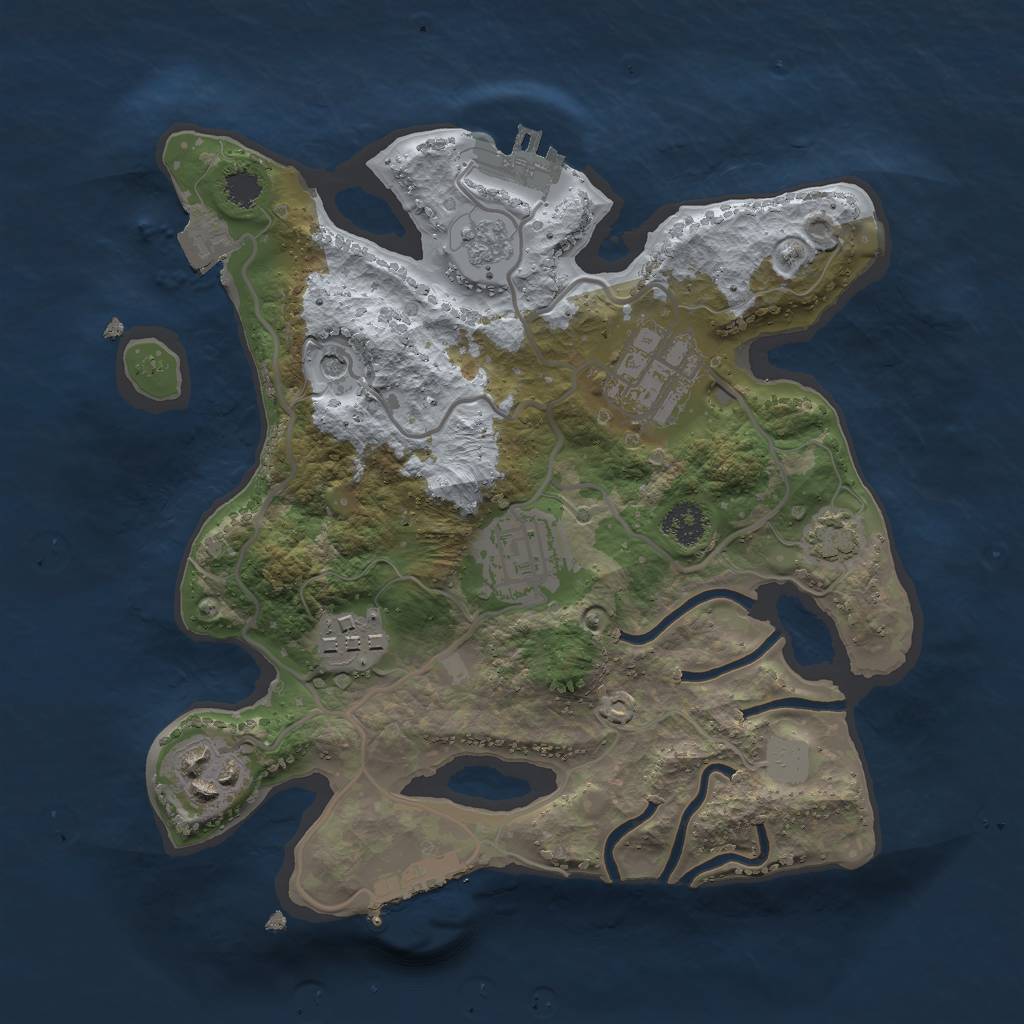 Rust Map: Procedural Map, Size: 2500, Seed: 439082286, 12 Monuments