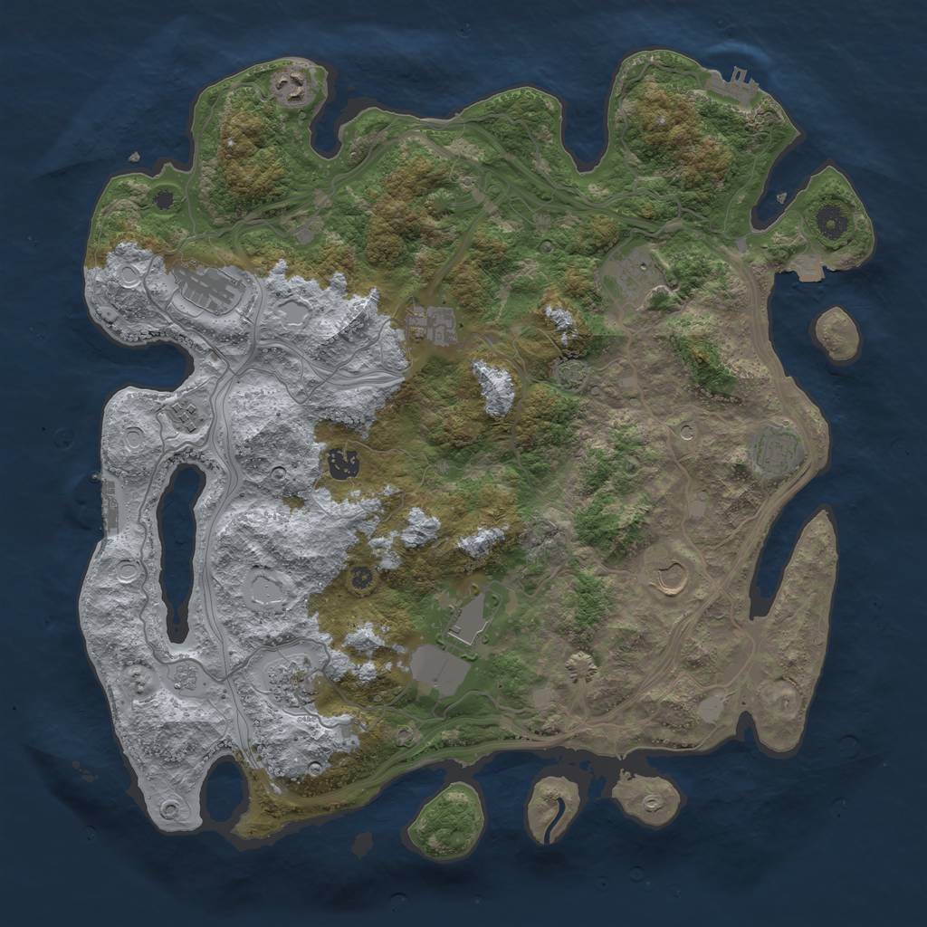 Rust Map: Procedural Map, Size: 4250, Seed: 1735764334, 18 Monuments