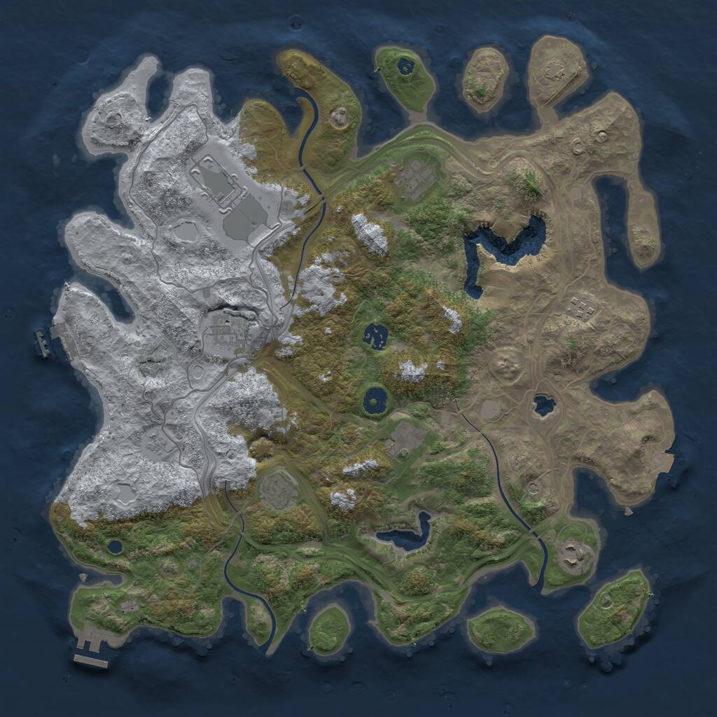 Rust Map: Procedural Map, Size: 4250, Seed: 110578130, 14 Monuments